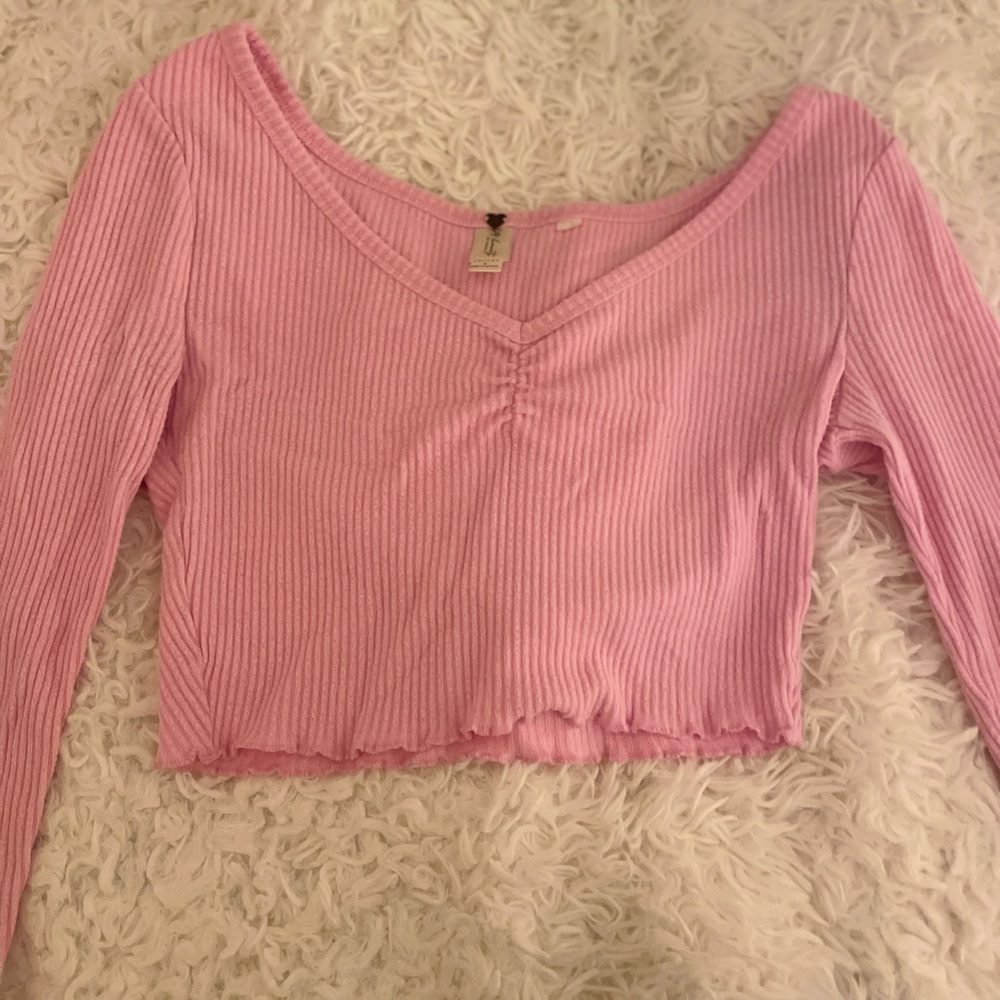 pink long sleeve shirt